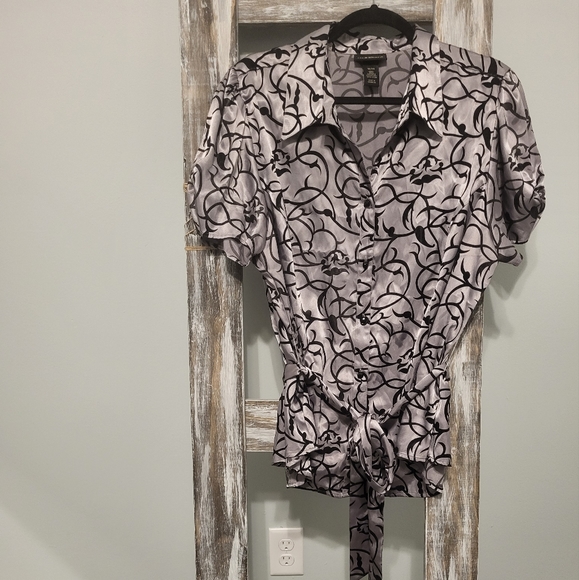 Lane Bryant Tops - Lane Bryant Silver and Black Blouse